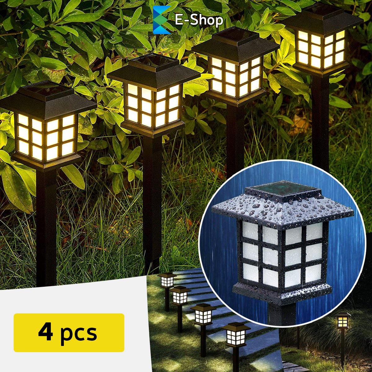 LED SOLARNA VRTNA SVJETILJKA- 4 komada