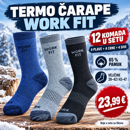 WORK FIT TERMO ČARAPE – 12 KOMADA