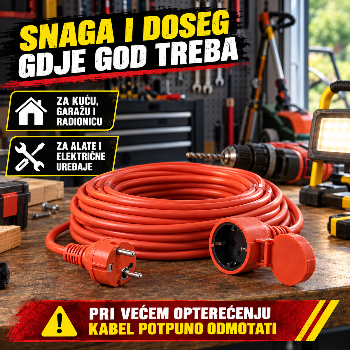 PROFESIONALNI PRODUŽNI KABEL 3 X 2.5mm