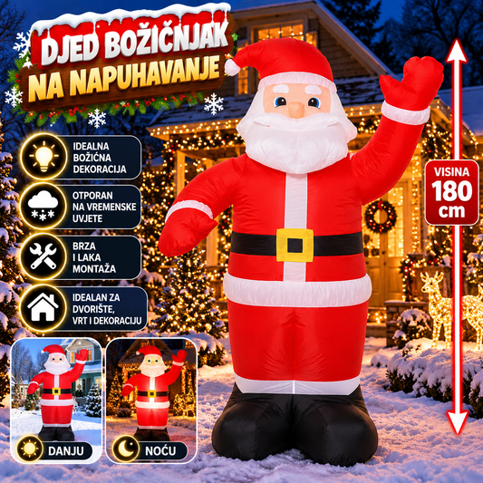 DJED BOŽIĆNJAK NA NAPUHAVANJE - 180 cm