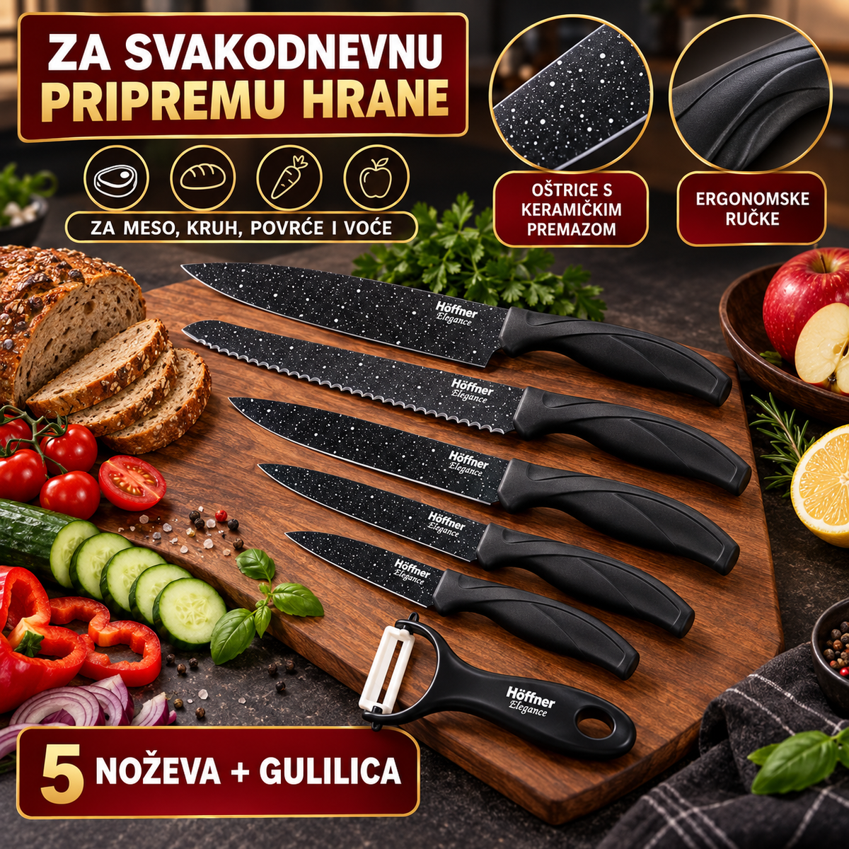 HÖFFNER ELEGANCE 6-DIJELNI SET NOŽEVA