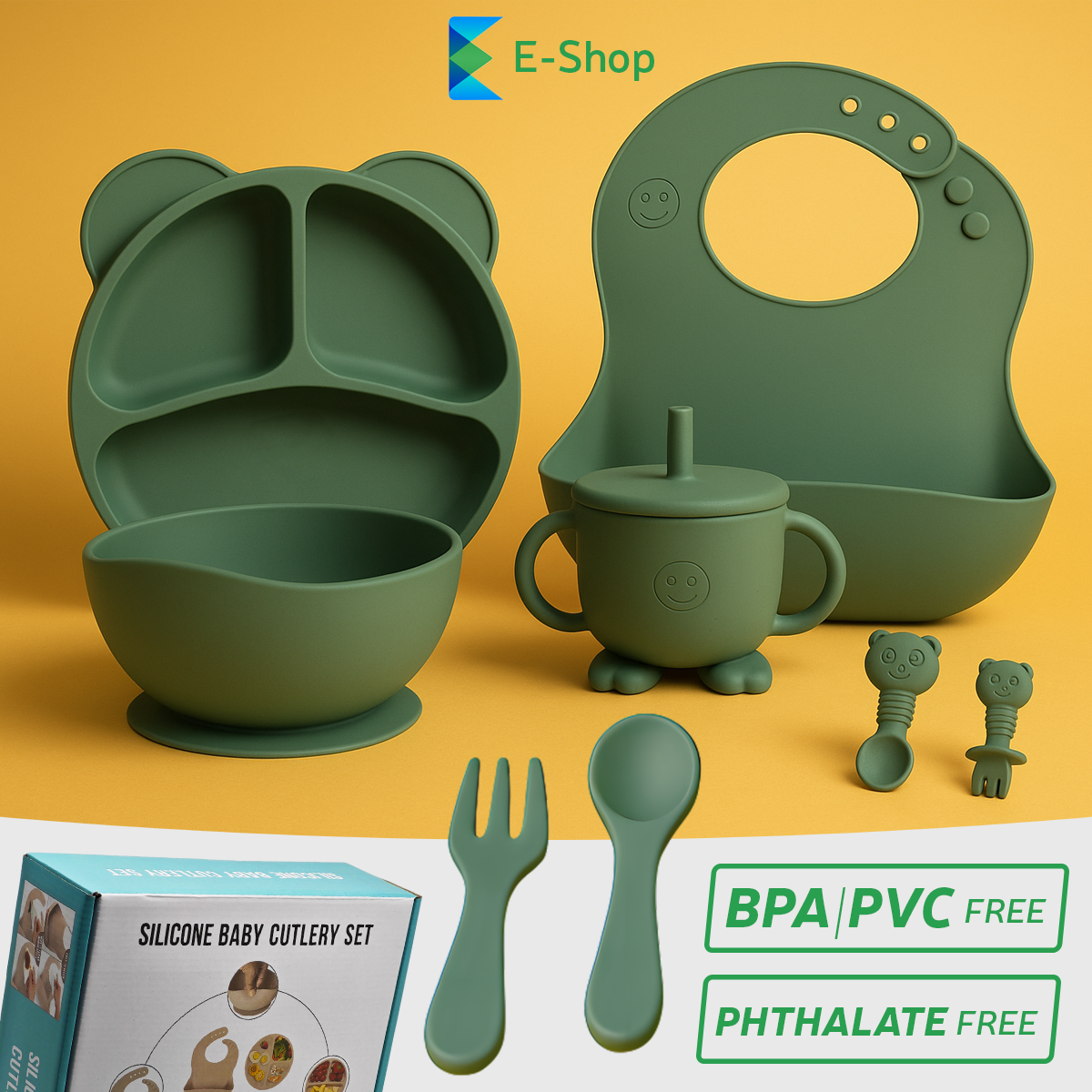 DJEČJI SILIKONSKI SET PRIBORA ZA JELO